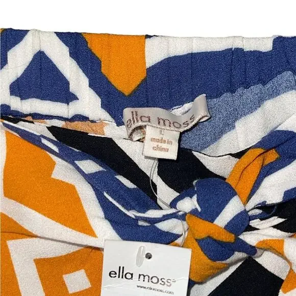 NWT! Ella Moss Sarong Printed Luanda Front Tie Shorts Skort - Size Large - Picture 9 of 10